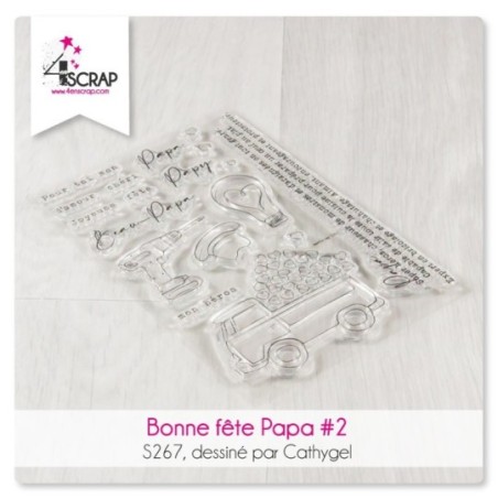 Tampon transparent Scrapbooking Carterie mots - Bonne fête papa 2