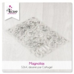 Tampon transparent Scrapbooking Carterie fleurs - Magnolias
