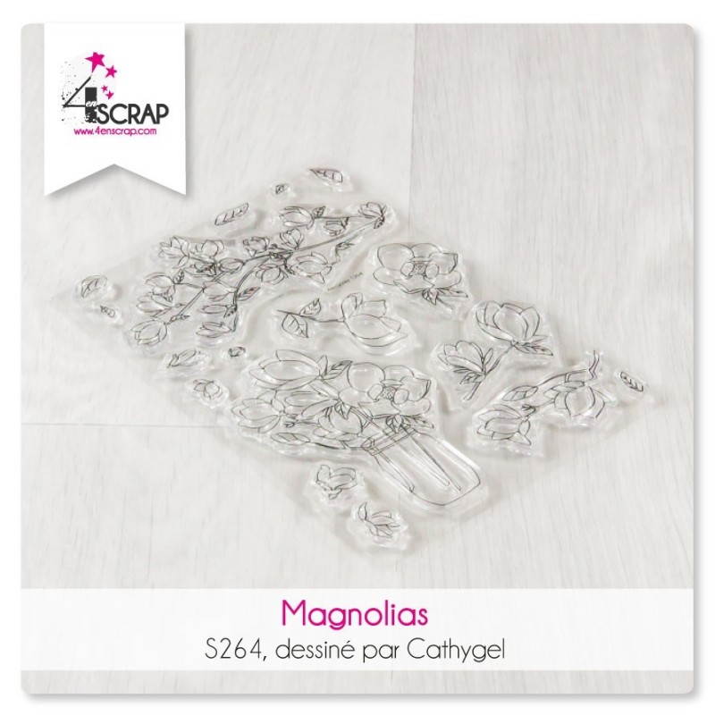 Tampon transparent Scrapbooking Carterie fleurs - Magnolias Tampon transparent Scrapbooking Carterie fleurs - Magnolias