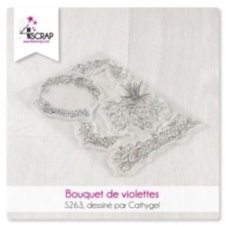 Bouquet de violettes - Tampon transparent Scrapbooking Carterie fleurs