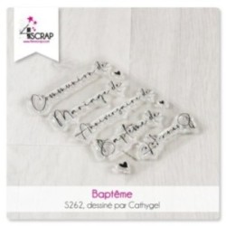 Tampon transparent Scrapbooking Carterie mots - Baptême