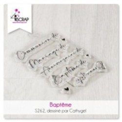 Clear stamp Scrapbooking Card words - Baptism