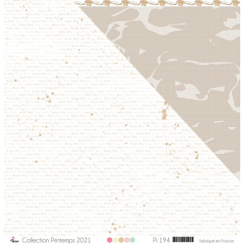 Papier imprimé Scrapbooking Carterie - "texte tâcheté kraft sur fond blanc " Papier imprimé Scrapbooking Carterie - "texte tâcheté kraft sur fond blanc "