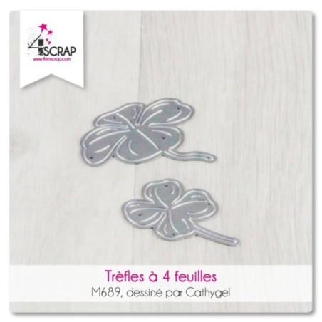 Matrice de coupe Scrapbooking carterie nature - Trèfles à 4 feuilles