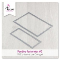 Matrice de coupe Scrapbooking carterie bordure pointillés - Fenêtres festonnées