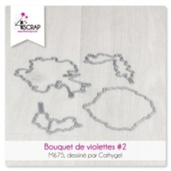 Matrice de coupe Scrapbooking carterie fleurs - Bouquet de violettes 2