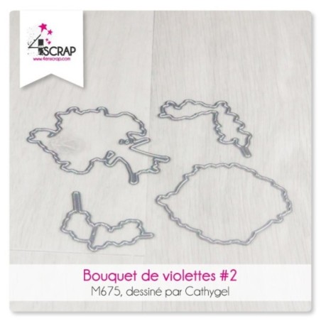 Matrice de coupe Scrapbooking carterie fleurs - Bouquet de violettes 2