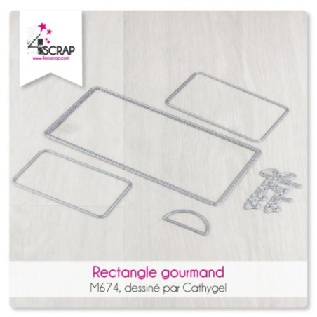 Matrice de coupe Scrapbooking carterie - Rectangle gourmand