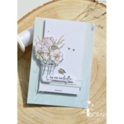 Clear stamp Scrapbooking Card love flowers - Magnolias