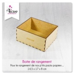 Boîte de rangement bois p'tit pack papier - Accessoire Scrapbooking 