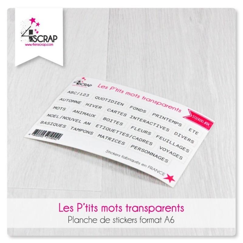 Accessoire Scrapbooking Carterie - Stickers de rangement Accessoire Scrapbooking Carterie - Stickers de rangement