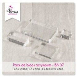 Pack bloc acrylique transparent - Scrapbooking