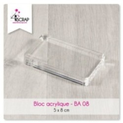 Bloc acrylique transparent Scrapbooking Carterie - 5 cm x 8 cm