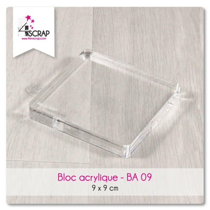 Clear acrylic block Scrapbooking Card Making - Acrylic block 9 cm x 9 cm Clear acrylic block Scrapbooking Card Making - Acrylic block 9 cm x 9 cm