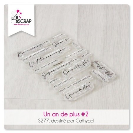 Tampon transparent Scrapbooking Carterie anniversaire - Un an de plus