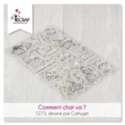 Tampon transparent Scrapbooking Carterie chat - Comment chat va 2