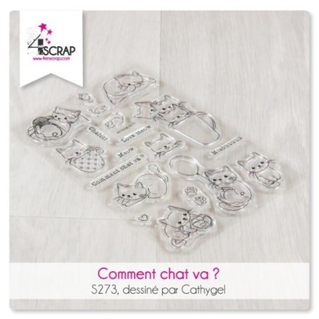 Tampon transparent Scrapbooking Carterie chat - Comment chat va 2