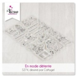 Tampon transparent Scrapbooking Carterie chiens - En mode détente Tampon transparent Scrapbooking Carterie chiens - En mode détente