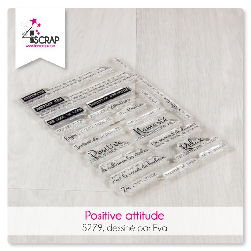 Tampon transparent Scrapbooking Carterie texte - Positive attitude Tampon transparent Scrapbooking Carterie texte - Positive attitude