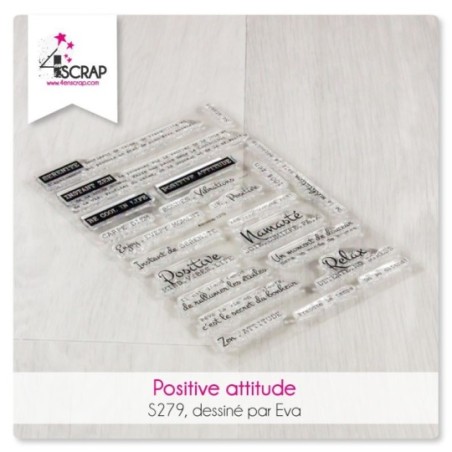 Tampon transparent Scrapbooking Carterie texte - Positive attitude