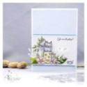 Clear stamp Scrapbooking Card - Dotted background