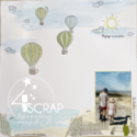 Clear stamp Scrapbooking Card - Above clouds