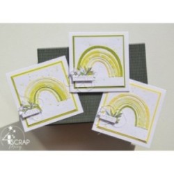 Printed Paper Scrapbooking Card Making - "Shiny white squares on yellow background"