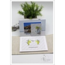 Printed Paper Scrapbooking Card Making - "Green leaves on white background"