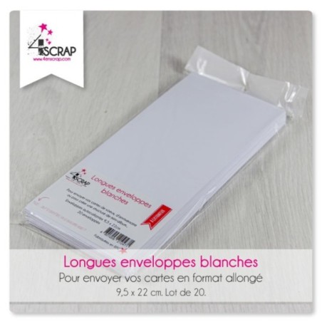 A customiser Scrapbooking Carterie - Enveloppes longues blanches