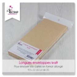 Longues enveloppes Kraft - A customiser Scrapbooking Carterie