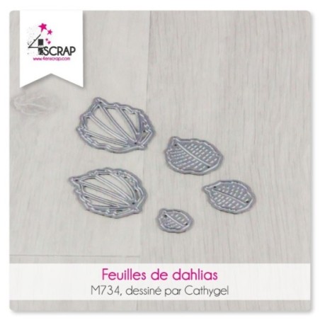 Matrice de coupe Scrapbooking carterie - Feuilles de dahlias