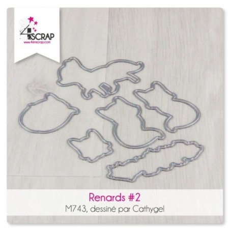 Matrice de coupe Scrapbooking carterie -  Renards 2