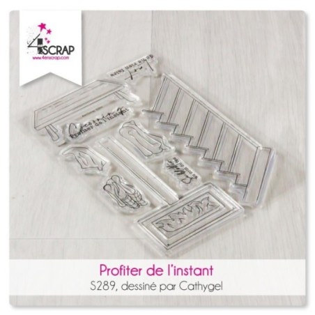 Tampon transparent Scrapbooking Carterie  - Profiter de l'instant