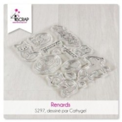 Tampon transparent Scrapbooking Carterie  - Renards