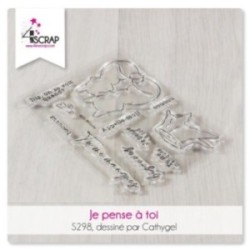 Tampon transparent Scrapbooking Carterie  - Je pense à toi