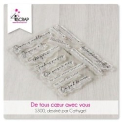 Tampon transparent Scrapbooking Carterie  -  De tout coeur avec vous