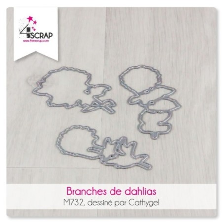 Matrice de coupe Scrapbooking carterie - Branches de dahlias