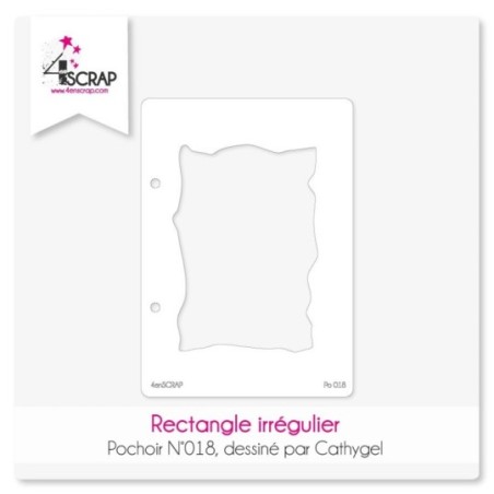 Pochoir Scrapbooking Carterie - Rectangle irrégulier