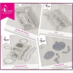 Tampon transparent matrice die Scrapbooking Carterie - Pack "Déco d'automne"