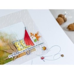 Tampon transparent Scrapbooking Carterie- Pluie et vent