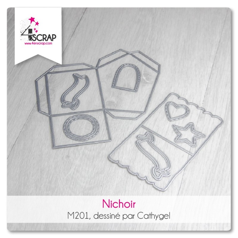 Matrice de coupe Scrapbooking Carterie boite cadeau oiseau - Nichoir Matrice de coupe Scrapbooking Carterie boite cadeau oiseau - Nichoir