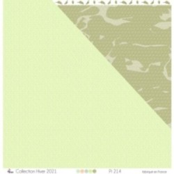 Printed paper "White wood logs on an almond green background" - Scrapbooking Carterie