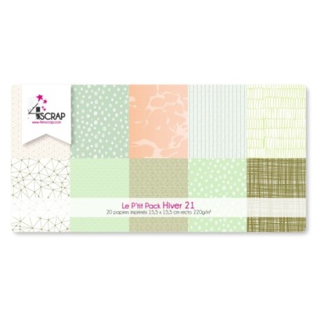 Pack Papier Imprimé Hiver 2021 P'tit pack -Scrapbooking Carterie