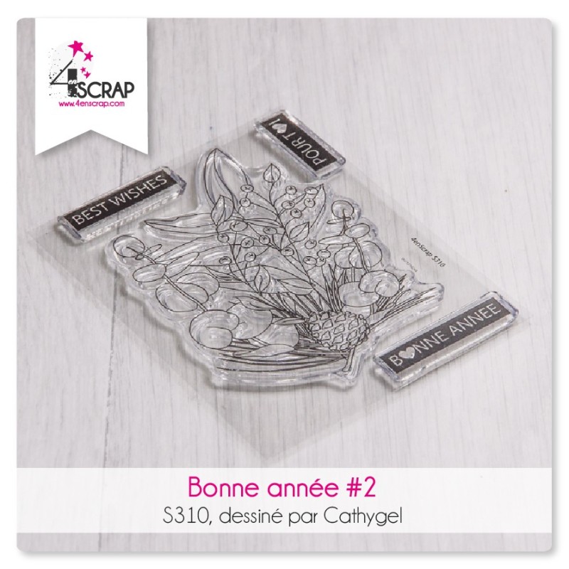 Bonne Année 2 - Tampon transparent Scrapbooking Carterie Bonne Année 2 - Tampon transparent Scrapbooking Carterie