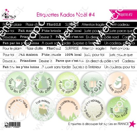 Etiquettes Kados Noël 4 - Scrapbooking Carterie