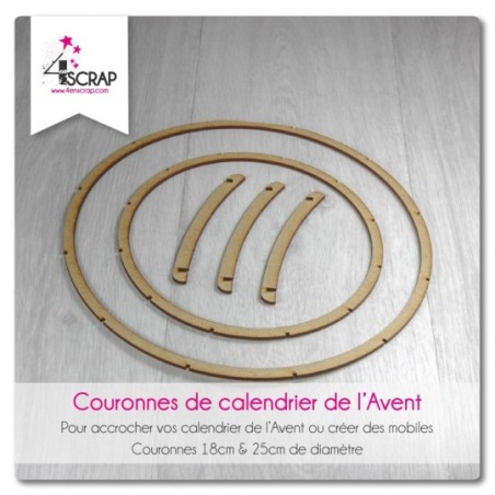 Couronnes de calendrier de l'avent- A customiser Scrapbooking Carterie home déco