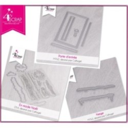 Pack "A warm Christmas" - Scrapbooking Cardboard, Transparent Stamp & Die