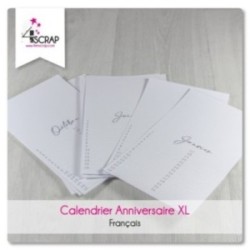 French Birthday calendar XL - To customize Scrapbooking Carterie