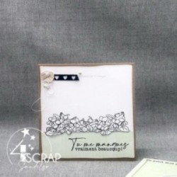 Clear stamp Scrapbooking Card flowers - Bouquet of violets