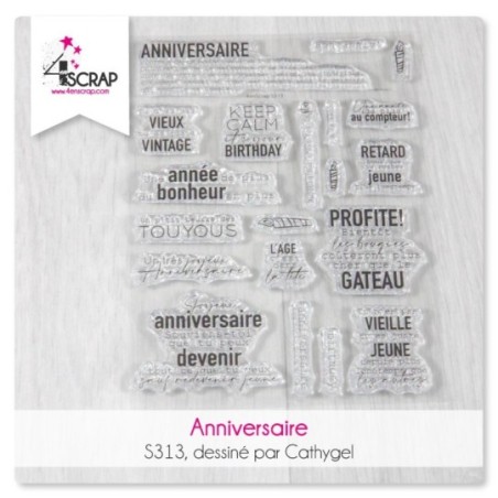 Anniversaire - Tampon transparent Scrapbooking Carterie